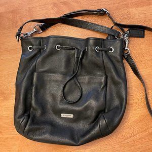 Coach Avery Black Leather Bucket Handbag